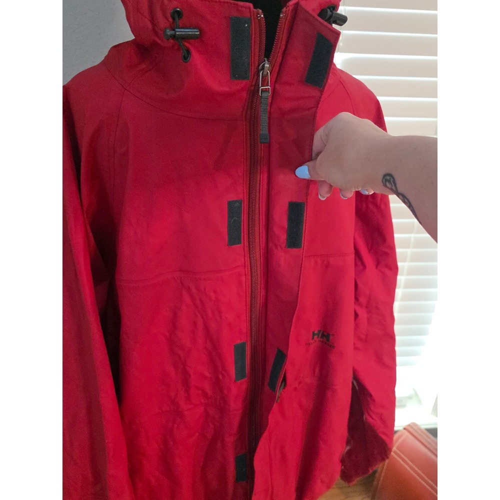 Helly Hansen Inter Face BW Red Waterproof Hooded Rain Jacket Mens XXL Shell - Picture 4 of 10